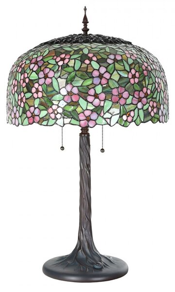 Farebná stolná lampa Tiffany Flower Garden - Ø 46*72cm E27/max 2x60W - Clayre & Eef