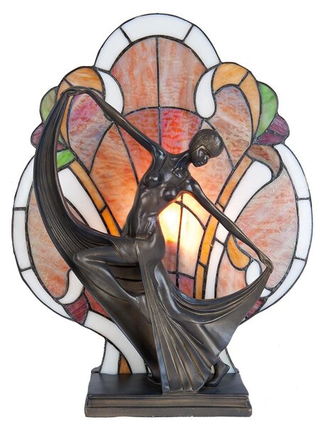 Stolná lampa Tiffany tancujúca žena Women- 35*15*44 cm E14/max 1*40W - Clayre & Eef