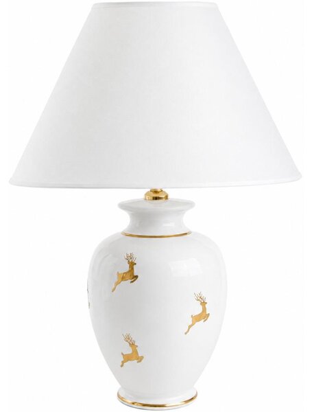 Kolarz 731.70W.150 - Stolová lampa NONNA 1xE27/100W/230V, s motívom jeleňa, biela/zlatá