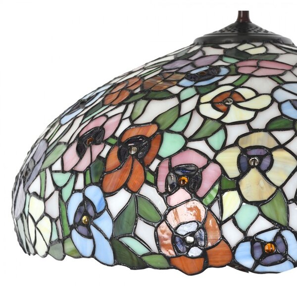 Farebná stolná lampa Tiffany Flower Color Garden - Ø 46*72cm E27/max 3x60W - Clayre & Eef