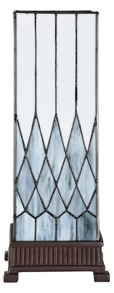Bielo-šedá stolná lampa Tiffany Paulette - 17*17*43 cm E27/ 1*40W - Clayre & Eef
