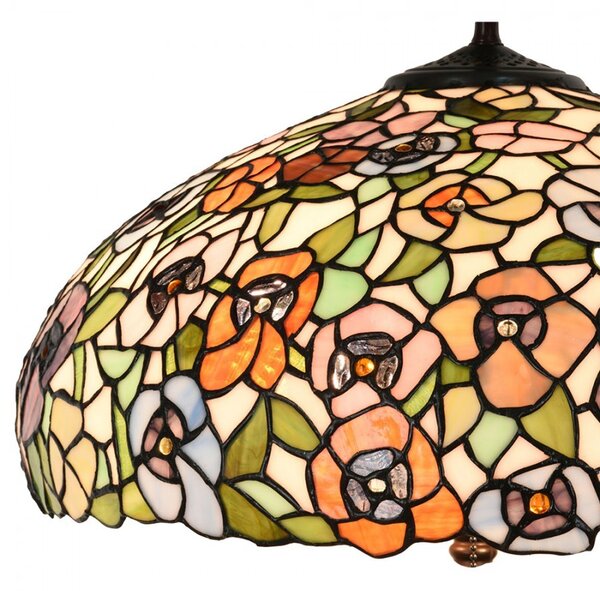 Farebná stolná lampa Tiffany Flower Color Garden - Ø 46*72cm E27/max 3x60W - Clayre & Eef