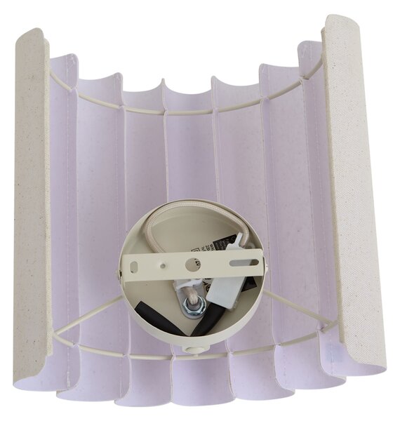 Nástenná lampa Japandi béžová s ľanom 26 cm - Scallop