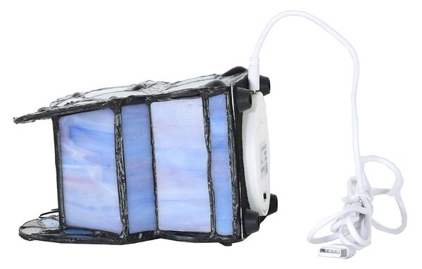 Farebná stolná lampa Tiffany v tvare motýľa Butterfly - 15*8*13 cm (LED) - Clayre & Eef
