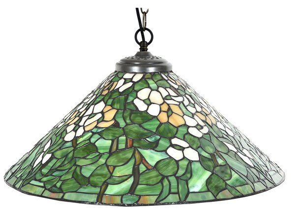 Závesné zelené svietidlo Tiffany Tremblay - Ø 50x135 cm E27/max 1x60W - Clayre & Eef