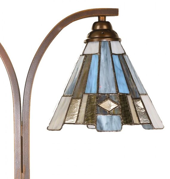 Béžovo-hnedá stolná lampa tiffany Annie - 48*19*57 cm E27/ma* 2*60W - Clayre & Eef