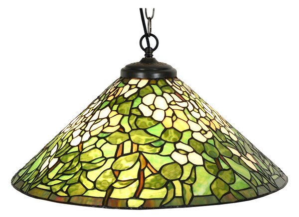 Závesné zelené svietidlo Tiffany Tremblay - Ø 50x135 cm E27/max 1x60W - Clayre & Eef