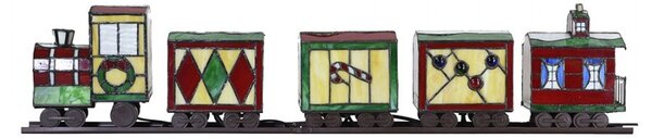 Stolná farebná Tiffany lampa Train - 100*9*20 cm E14/max 5*7W - Clayre & Eef