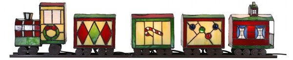 Stolná farebná Tiffany lampa Train - 100*9*20 cm E14/max 5*7W - Clayre & Eef