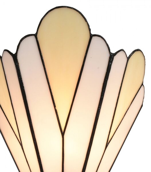 Wall Light Tiffany 20x10x29 Cm White Beige Glass Metal - 20*10*29 cm E14/ma* 1*40W - Clayre & Eef