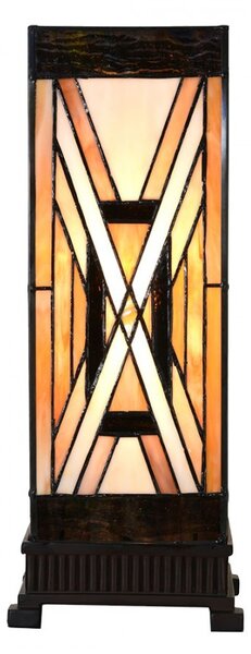 Table Lamp Tiffany 17x17x44 Cm Brown Glass Plastic - 17*17*44 cm E27/ma* 1*40W - Clayre & Eef