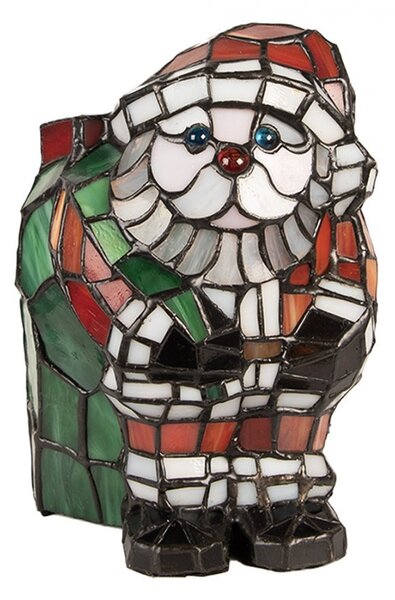 Stolná Tiffany lampa Santa Claus - 17 * 11 * 22 cm / E14 / max. 1x25W - Clayre & Eef