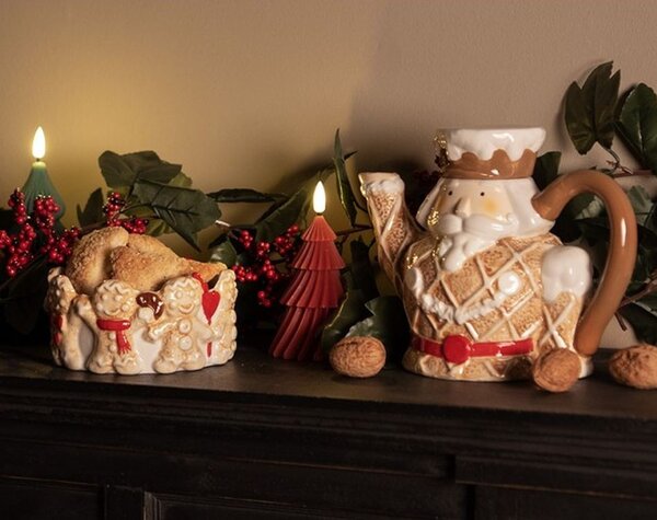 Hnedá keramická kanvička Luskáčik Nutcracker - 22*12*18 cm / 900 ml - Clayre & Eef