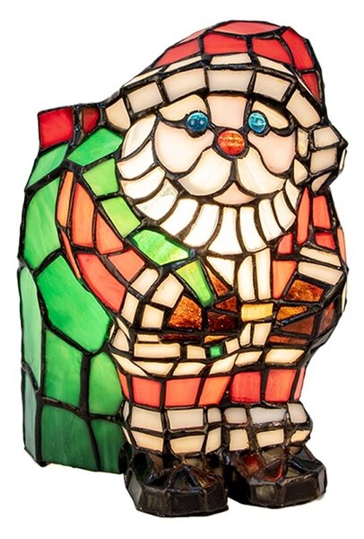 Stolná Tiffany lampa Santa Claus - 17 * 11 * 22 cm / E14 / max. 1x25W - Clayre & Eef