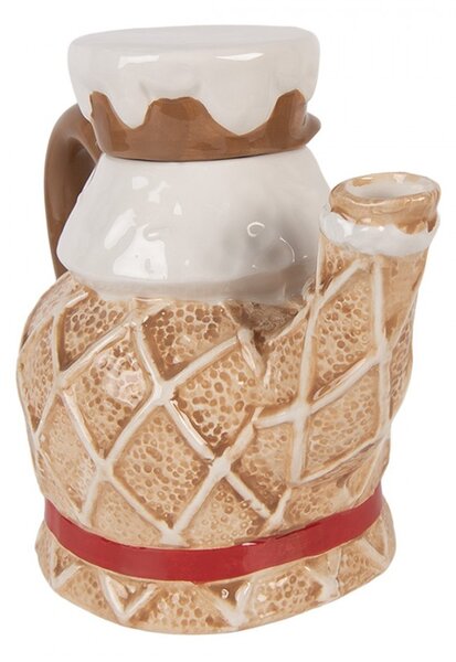 Hnedá keramická kanvička Luskáčik Nutcracker - 22*12*18 cm / 900 ml - Clayre & Eef