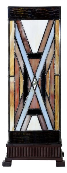 Table Lamp Tiffany 17x17x44 Cm Brown Glass Plastic - 17*17*44 cm E27/ma* 1*40W - Clayre & Eef