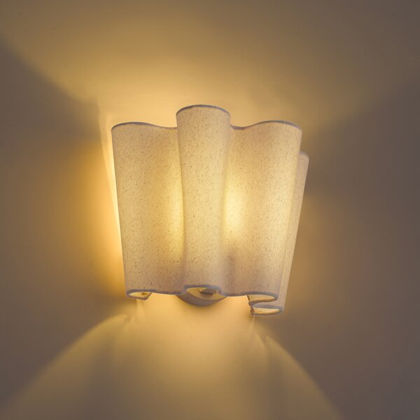 Nástenná lampa Japandi béžová s ľanom 20 cm - Oyster