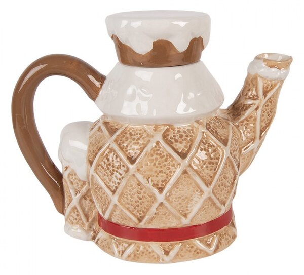 Hnedá keramická kanvička Luskáčik Nutcracker - 22*12*18 cm / 900 ml - Clayre & Eef