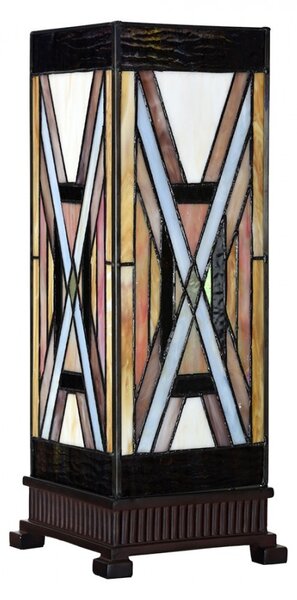 Table Lamp Tiffany 17x17x44 Cm Brown Glass Plastic - 17*17*44 cm E27/ma* 1*40W - Clayre & Eef