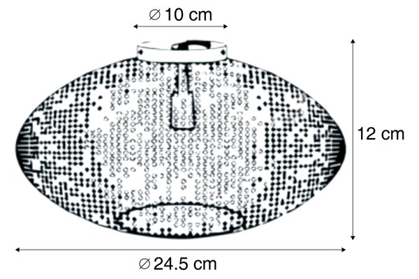 Orientálne stropné svietidlo čierne so zlatom 25 cm - Radiance