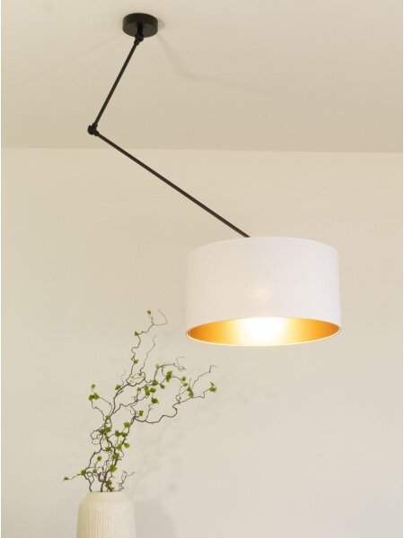 LED nastaviteľný luster na tyči GORTA 1xE27/60W/230V biela/zlatá