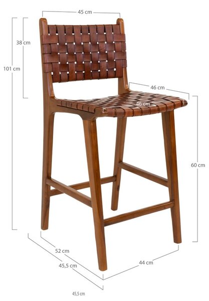 Hnedá barová stolička z teakového dreva 101 cm Perugia – House Nordic