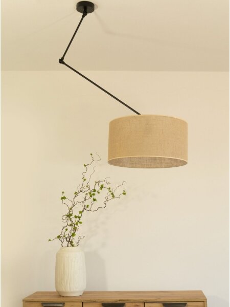 LED nastaviteľný luster na tyči GORTA 1xE27/60W/230V juta