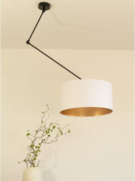 LED nastaviteľný luster na tyči GORTA 1xE27/60W/230V biela/zlatá