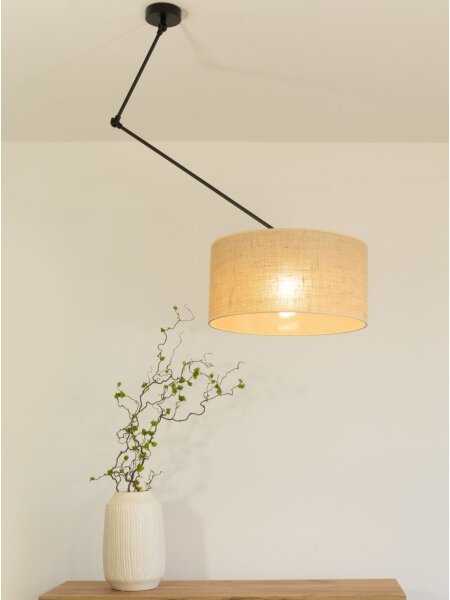 LED nastaviteľný luster na tyči GORTA 1xE27/60W/230V juta
