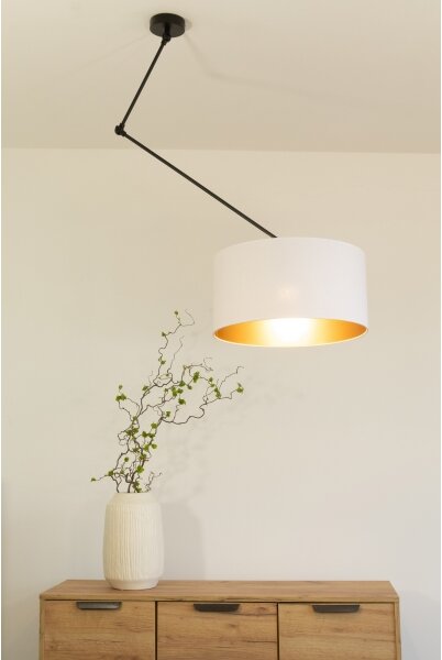 LED nastaviteľný luster na tyči GORTA 1xE27/60W/230V biela/zlatá