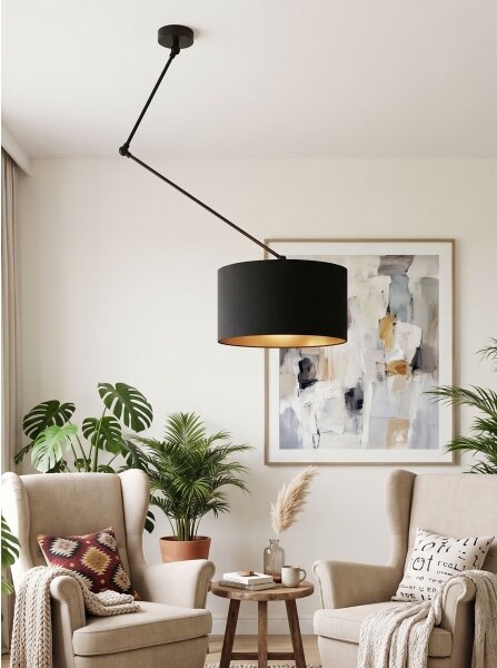 LED Nastaviteľný luster na tyči GORTA 1xE27/60W/230V čierna/zlatá