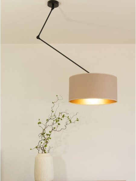 LED Nastaviteľný luster na tyči GORTA 1xE27/60W/230V béžová/zlatá