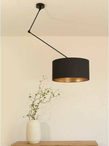 LED Nastaviteľný luster na tyči GORTA 1xE27/60W/230V čierna/zlatá