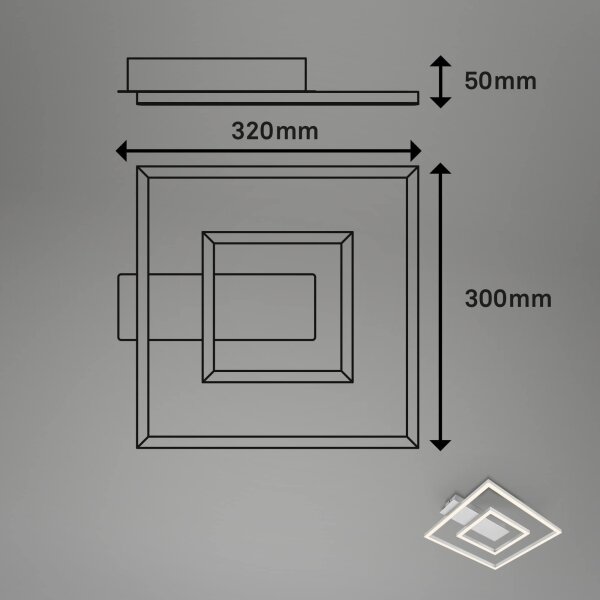 Briloner - LED Stropné svietidlo FRAME LED/22W/230V 3000K 30x32 cm matný chróm