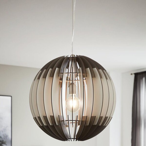 Eglo 63256 - Luster na lanku OLMERO PRO 1xE27/60W/230V pr. 40 cm šedá/biela