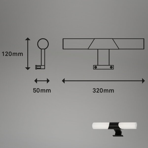 Briloner - LED osvetlenie zrkadla do kúpeľne LED/7W/230V 4000K IP44 32 cm čierne