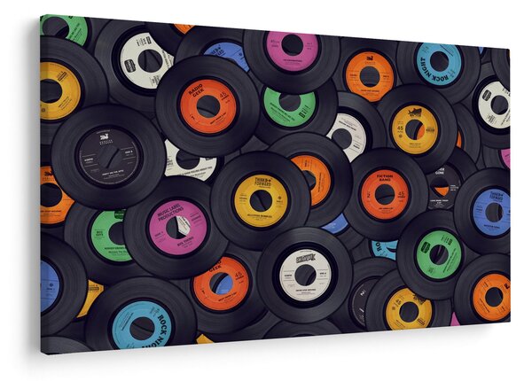 Obraz - Hudobné gramofónové platne (90x60 cm)