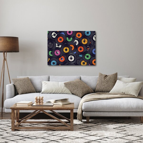 Obraz - Hudobné gramofónové platne (70x50 cm)