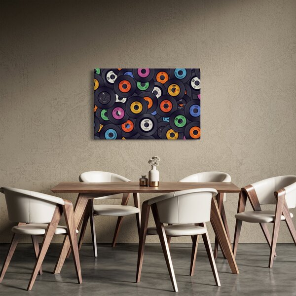 Obraz - Hudobné gramofónové platne (90x60 cm)