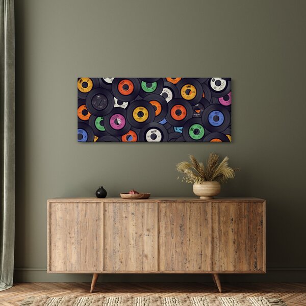 Obraz - Hudobné gramofónové platne (120x50 cm)