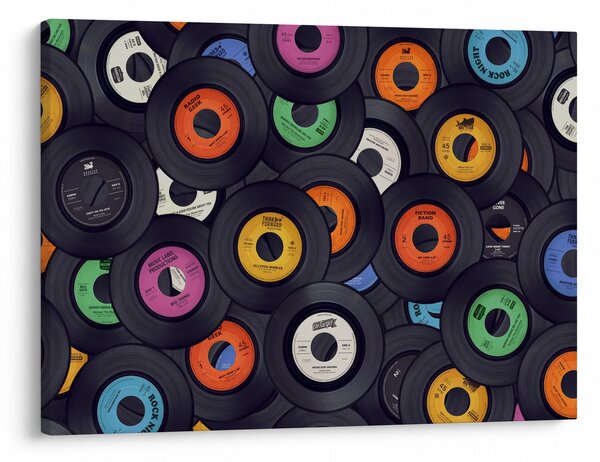 Obraz - Hudobné gramofónové platne (70x50 cm)