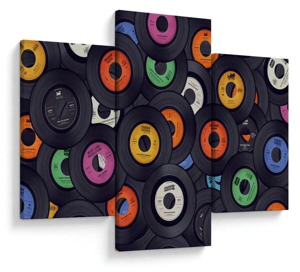 Obraz - Hudobné gramofónové platne (90x60 cm)