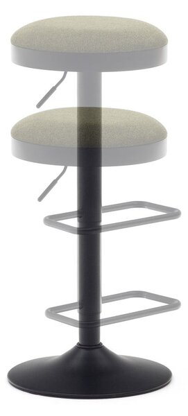 Tmavozelené čalúnené barové stoličky v súprave s nastaviteľnou výškou 2 ks (výška sedadla 53,5 cm) Zaib – Kave Home