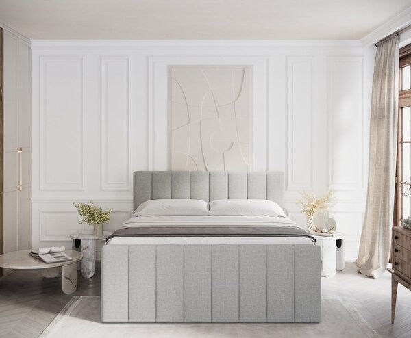 Svetlosivá boxspring posteľ s úložným priestorom 180x200 cm Ruby – Maison de Rêve
