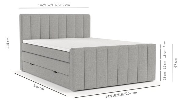 Béžová boxspring posteľ s úložným priestorom 180x200 cm Ruby – Maison de Rêve