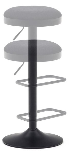 Čierne čalúnené barové stoličky v súprave s nastaviteľnou výškou 2 ks (výška sedadla 53,5 cm) Zaib – Kave Home