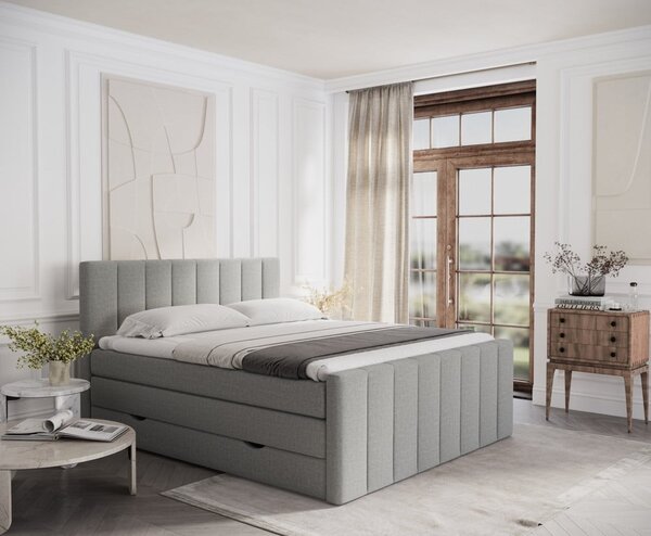 Svetlosivá boxspring posteľ s úložným priestorom 180x200 cm Ruby – Maison de Rêve