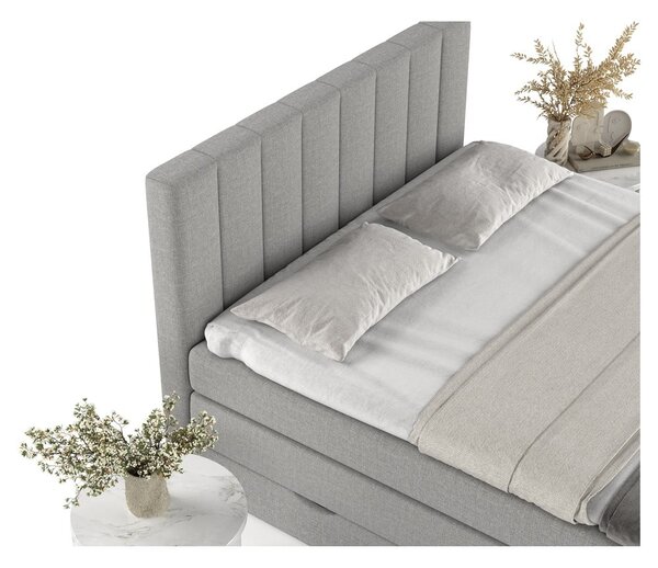 Svetlosivá boxspring posteľ s úložným priestorom 180x200 cm Ruby – Maison de Rêve