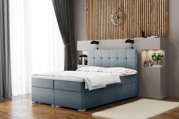 Pohodlná manželská posteľ SILVIE 140x200 - svetlosivá