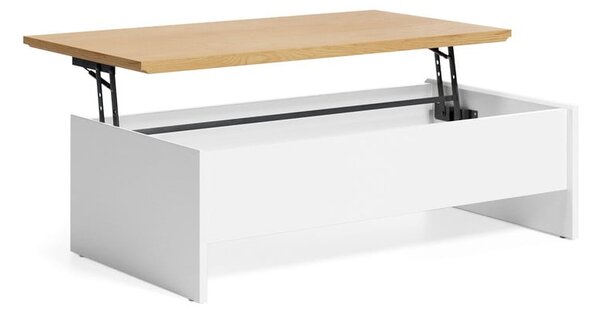 Konferenčný stolík v dekore duba v bielo–prírodnej farbe 60x110 cm Abilen – Kave Home